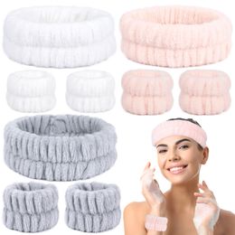 3 pièces/ensemble Spa bandeaux et poignet bandeau microfibre cheveux cravates serviette bandeau lavage visage absorbant bracelets pour femmes filles