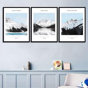 Toile de peinture de montagne de neige, 3 pièces, décoration de maison moderne, salon chambre à coucher, peinture imprimée, décor mural, photo