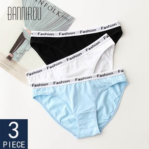 3 Pcs Underwear For Women Cotton Hot Sale Low Waist Breathable Female Panties Brand Quality Briefs Woman Panties Cotton BANNIROU LJ200814