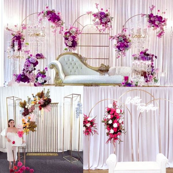 3 PCS Decoración de la boda Sofá Marco de fondo lateral Lujo Moda Flor Globo Fiesta Banner Arco Gran evento Bienvenida Pared Ventana Gabinete Pantalla Telones de fondo Accesorios