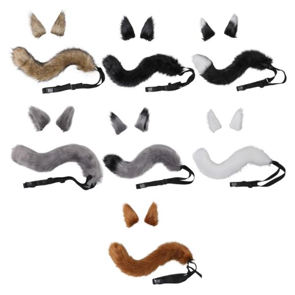 3 PCS Wolf Tail and Clip Orees Kit Fancy Party Costume Accessoires Kid Adulte Cosplay chaton Tail Foxes Oreilles CHIPECIED