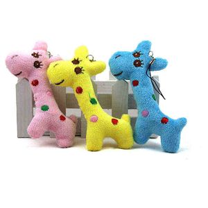 3 PCSPPARTIES Plush Doll Toys Mini Giraffe Keychain voor Ldren Dolls Cuddles Cartoon Diergift Baby Baby Super goedkope hanger J220729