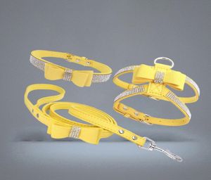 3 stuks pak hondenharnas halsband pak verstelbaar zacht suède stof glanzende diamanten huisdiervesten voor honden comfort huisdierenbenodigdheden5901293