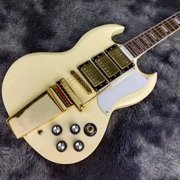 Guitare électrique 3 micros 1961 SG avec système vibrola vibrola touche palissandre angus young model custom-guitar