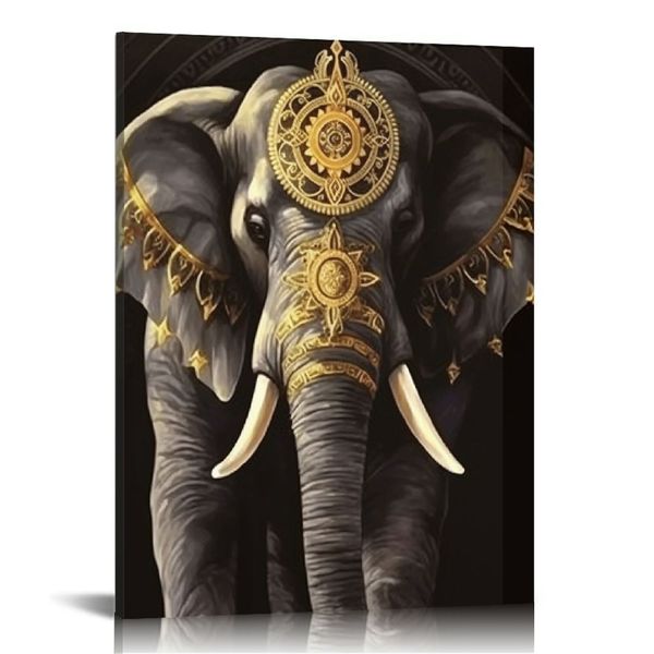 3 pièces African Elephant Toile imprimés Wall Art Paint