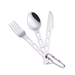 3 -delige bestek set duurzaam mes vork lepel servies voor buitenkamperen wandelen