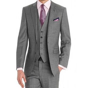 Trajes de hombre de negocios formales de 3 piezas para boda, esmoquin de novio gris oscuro ajustado con solapa con muescas, traje de moda de hombre personalizado nuevo X0909