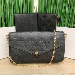 Conjunto de 3 piezas Multi Felicie Pochette Bolso de hombro M61276 Monederos Tote para mujer Bolso cruzado Bolsos de diseñador Cadena de lujo para hombre Carteras de embrague Bolsa de sobre