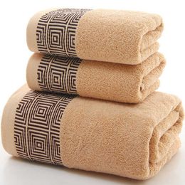 3 stukset verkopende katoenen handdoekbad 140x70cm 35x75cm zachte absorberende klassieke 210728