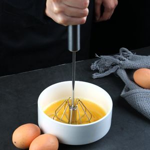 Herramienta rotativa de acero inoxidable de 3 piezas, batidora de huevos, batidora de crema semiautomática, herramienta de horneado Manual para el hogar