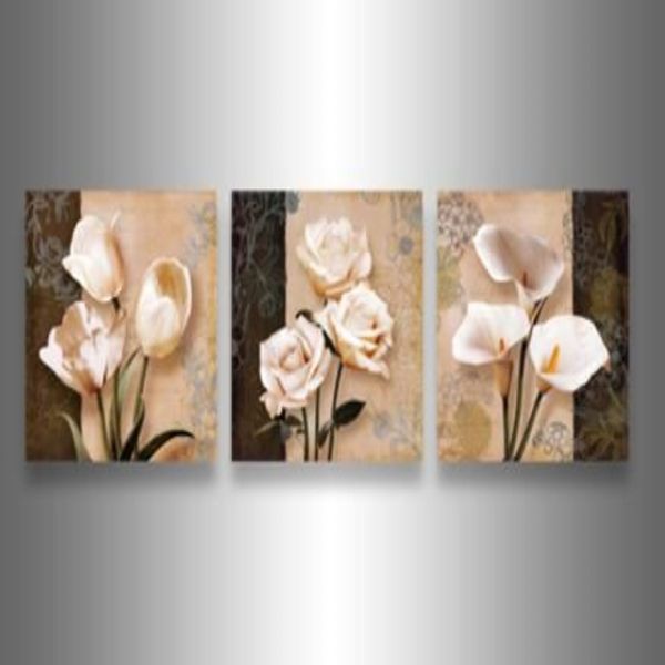 3 pièces Art mural moderne abstrait grand pas cher floral noir et blanc arbre de vie peinture à l'huile sur toile décoration de maison poster298i