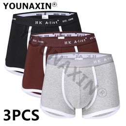 3 pièces/lot hommes sous-vêtements boxeurs slips grande taille sous-vêtements en coton homme culotte culotte caleçon garçon short S M L XL 2XL 3XL 240108