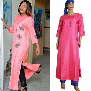 3 pièces ensemble 2018 nouvelle mode vêtements africains pour femmes robes pantalon écharpe ensemble bazin riche robe broderie vêtements africains