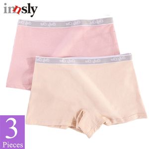 3 unidades/juego de bragas de talla grande de algodón para mujer, ropa interior bóxer debajo de la falda, pantalones cortos de seguridad para mujer 210730