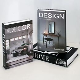 3 stuks/set moderne eenvoudige nepboeken woonkamer kunstmatig boek villa plankkamer salontafel prop boek decoratie home decoratie 240510