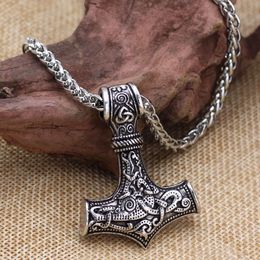 3 Piezas Collares Vikingos para Hombres - Martillo Vikingo Brújula Nórdica Nudo Celta Lobo Hacha Colgante Amuleto Nórdico Colgante Collar Joyería de Vacaciones Regalo