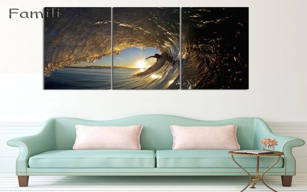 Juego de 3 piezas de pintura de grupo de surf impreso, arte de pared para niños, decoración de habitación, póster impreso, imagen, pintura en lienzo sin marco 8115040