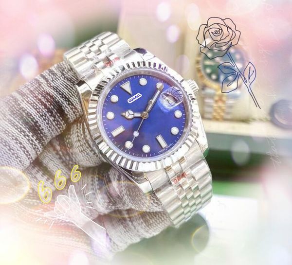3 punteros Fecha automática Relojes de mujer Moda de lujo para hombre Banda de acero inoxidable completa Movimiento de cuarzo Reloj Oro Plata Negocios Suiza Reloj de pulsera Regalos