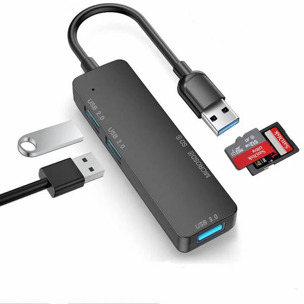 3 puertos USB 3.0 HUB Lector de tarjetas USB C tipo c Splitter Mini 2 en 1 Lector de tarjetas para SD TF Micro SD Para Windows Vist Sin paquete minorista