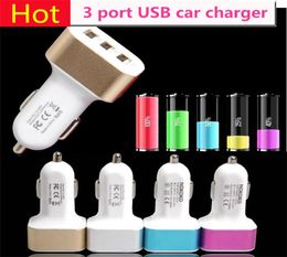 Adaptateur de chargeur de voiture USB à 3 ports DC 5V 21A 2A 1A Alimentation de charge rapide Universal pour iPhone 13 Pro 12 Phone Mobile Phones6363201