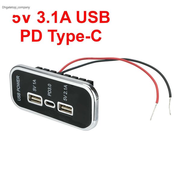 3 Ports 18W PD type-c 2.1A 1A USB prise de chargeur de voiture 12V 24V pour moto Auto camion ATV bateau RV Bus prise adaptateur secteur