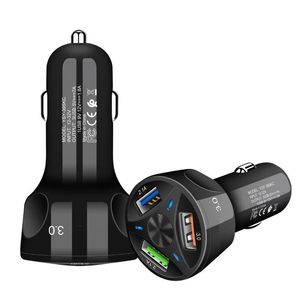 3 poorten 3 USB autolader Quick Charge 3.0 voor Xiaomi Samsung S10 Car-Charger Fast Charging QC 3.0 Mobiele telefoonladers