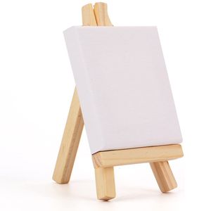 Toile de 3 pouces avec Mini chevalet d'affichage en bois, trépied d'artiste, support de table pour peindre des photos artisanales pour enfants, XBJK2302