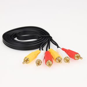 3 RCA a 3RCA macho a macho TV AV Cable de extensión de audio y video