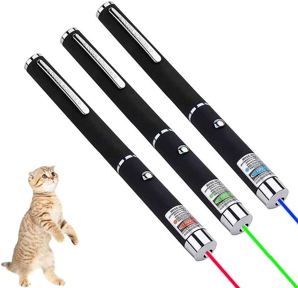 3 stylos laser rouges, verts et bleus conviennent aux jouets interactifs pour chats, chiens et animaux de compagnie, à la chasse aux jouets de sport et de divertissement, adaptés à