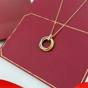 3 anillos Trinity collar collares de amor joyería de lujo mujer 18K aumento oro plata corazón collar cadera joyas calientes para el regalo del banquete de boda envío gratis