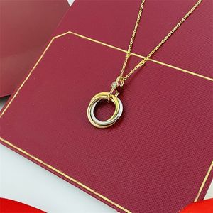 3 ringen Trinity ketting liefde kettingen luxe sieraden vrouw 18K opkomst goud zilver hart Ketting hip hot sieraden voor bruiloft geschenken gratis verzending