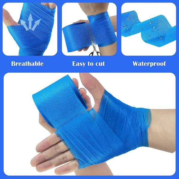 3 rouleaux Sport Pré-wrap élastique mousse de mousse Bandage ruban athlétique pour coude poignets mains genoux poils de chevilles