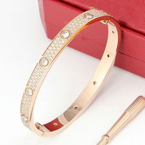 Bracelet en diamant complet en acier inoxydable Femmes hommes Chirstmas Bracelets Bracelets Luxury Distance Bijoux NON BOX