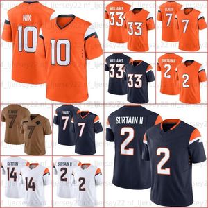 10 Bo Nix 31 Justin Simmons Jersey de football Jerry Jeudy Javonte Williams Greg Dulcich Courtland Sutton Patrick Surtain II Melvin Gordon III John Elway