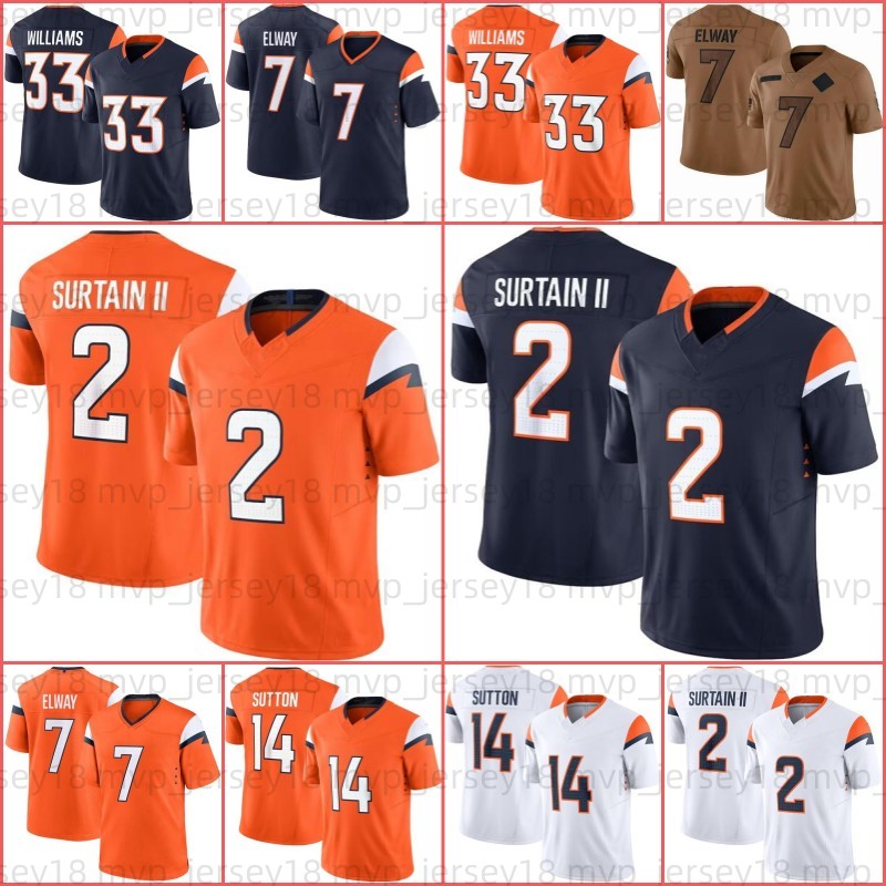 18 Peyton Manning Football Jersey Patrick Surtain II Javonte Williams Courtland Sutton Moss Marvin Mims Jr