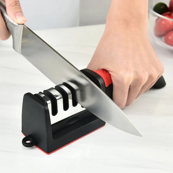 Tailleur de couteau à 3 segments Méneure aiguiseur rapide Affûteur de la pierre de pierre manuelle manuel de cuisine gadget de couteau
