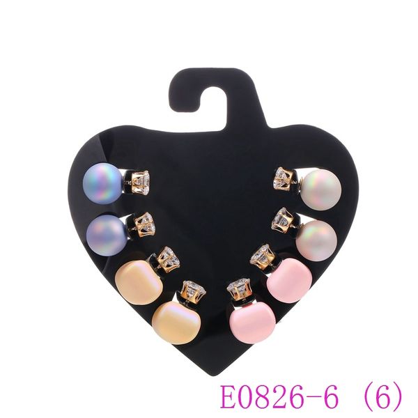 3 juegos de aretes delanteros y traseros para mujer, perlas de vidrio esmerilado, cuentas, pendientes de resina con diamantes de imitación, joyería para niñas, regalos femeninos E0826-6