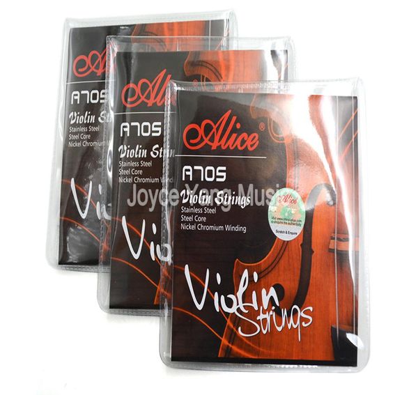3 juegos de cuerdas de violín Alice A705, 4 cuerdas, cuerdas de acero inoxidable, núcleo de acero, cuerdas enrolladas de cromo y níquel 1880722