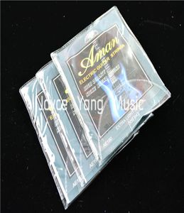 3 ensembles de cordes de guitare électrique AMAN AE190200 1st6th Strings 009042010046 Extra Light Special Strings 9149852