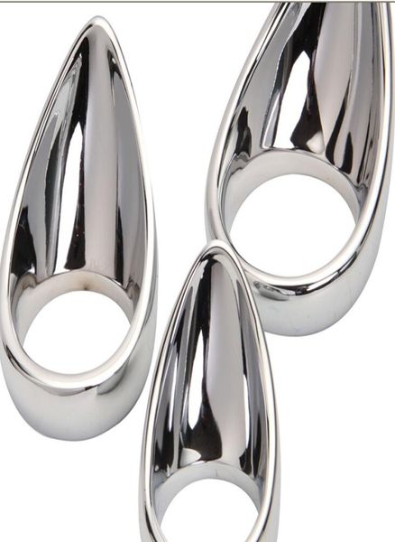 Juguetes sexuales de 3 tamaños para pene y pelota para hombres, anillo para pene en forma de lágrima de Metal, anillo para pene con forma de lengua, jaula para consolador, productos sexuales, 40mm, 45mm, 50mm, 7347600