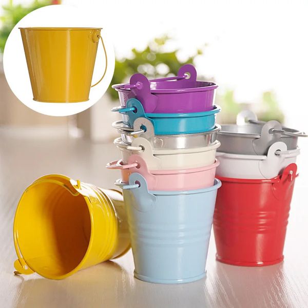 3 taille Mini Metal Bucket mariage Décoration Candy Box Board Pot Pot Table décor anniversaire Décoration de fête pour enfants Supplies de douche de bébé 240430