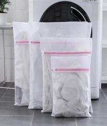 3 tailles Polyester maille sac à linge sous-vêtements chaussette Sox zippé Machine à laver sac en filet pochette vêtements soutien-gorge Lingerie sacs de protection YL014939098