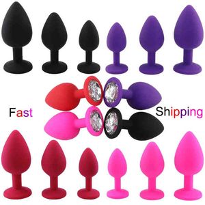 3 tamaño Strish Silicone Buttug Enchip Anal Unisex Sex Stopper Juguetes para adultos Estimulador Dildo para hombres Entrenador anal de Mujeres para parejas Y220427