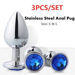 3 Taille En Acier Inoxydable Plug Anal En Métal Butt Plug Grand Ensemble Perles Stimulateur Adulte Jeux Sex Toys Pour Femmes Homme Anal Jouets 220412