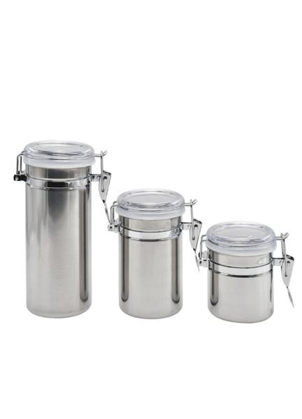 Réservoir d'humidité en acier inoxydable à 3 taille Boîte de tabac à époque épreuve d'humidité Boîte de pilules respectueuse de l'environnement Case de stockage des aliments JAR9763737