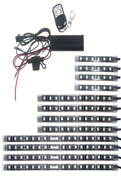 Kit d'éclairage Knight Rider, 3 tailles, 12 bandes Led, 18 couleurs RGB, pour moto et vélo, éclairage Led 9931302