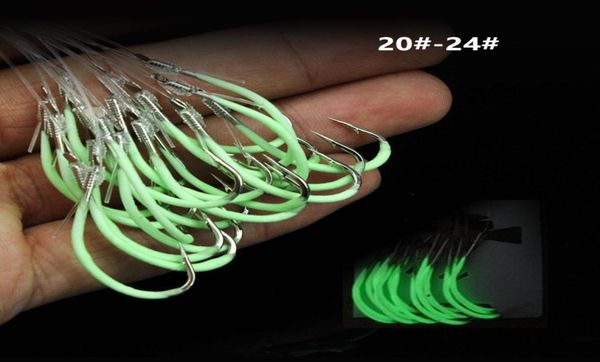 3 tailles 2024 crochet lumineux avec ligne crochets barbelés en acier à haute teneur en carbone équipement de pêche à la carpe asiatique 40 pièces Lot F706077729