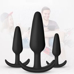 3 tamaños Anal Plug 100% consolador de silicona seguro tapón Anal Unisex tapón usable adultos juguetes sexuales para hombres/mujeres entrenador masajeador