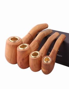 Pipas para fumar tabaco de Color madera originales, hermosas, estilo clásico, 3 tamaños, regalo para abuelo, novio, padre, 7121218