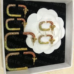 3 maten kristallen sieraden oorbellen ontwerper vrouw kleurrijke diamanten charme oorbellen voor bruiloftsfeestclub